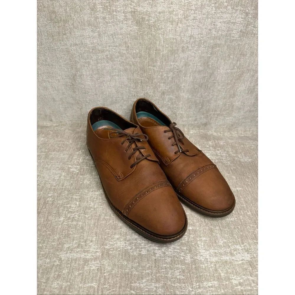 Sebago Men's Leather Cap Toe Lace Up Oxford Derby Dress Shoes Brown Size 11